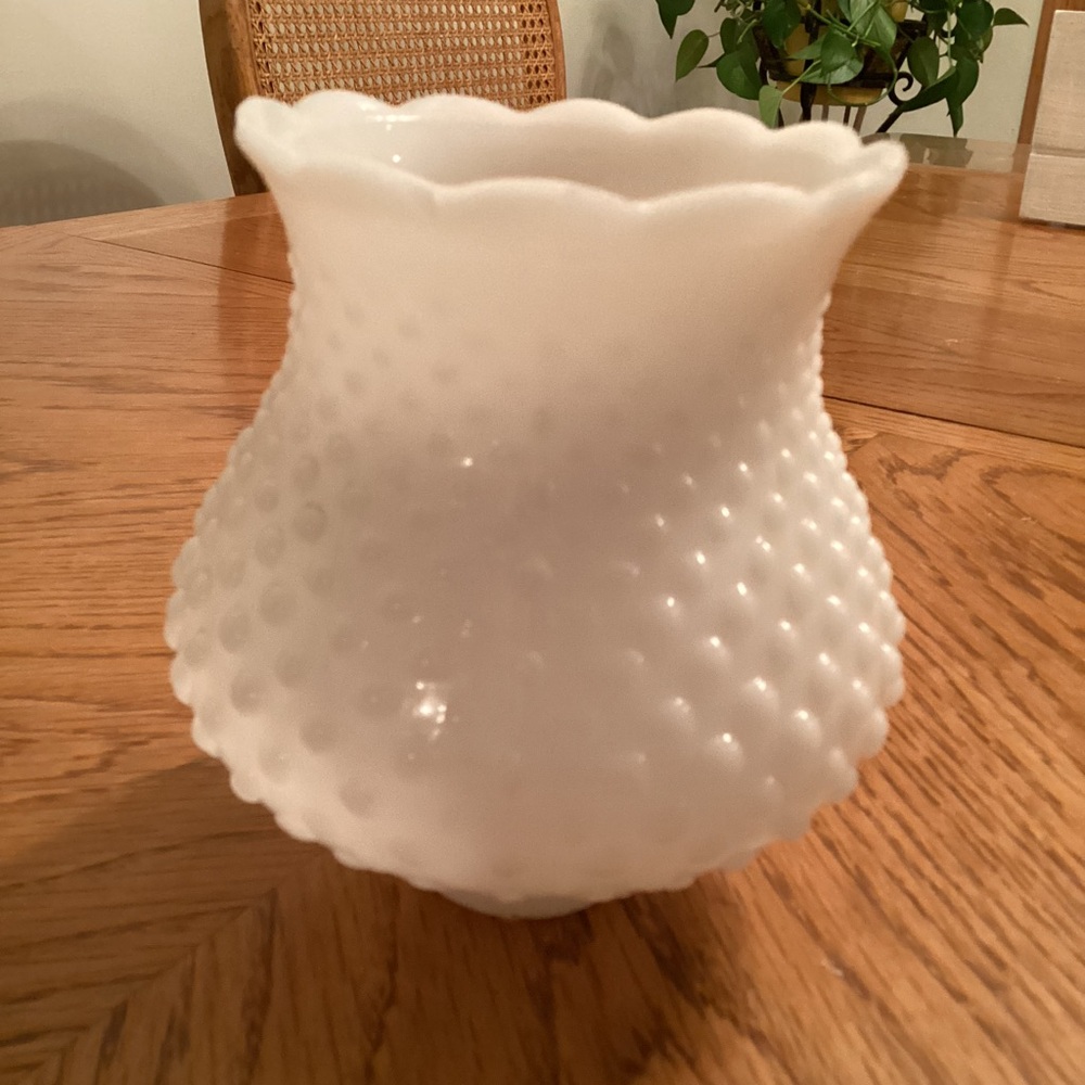 Vintage White Hobnail Lamp Shade